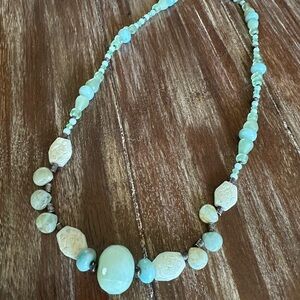 ESTATE SALE FIND! VTG POSSIBLE JADITE AMAZONITE STONE STATEMENT NECKLACE